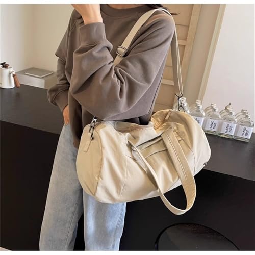 Travel Garment Bags Lightweight Simple Fitness Yoga Sports Bag Duffle Bag(Beige)2