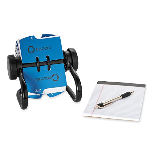 Rolodex Lima giratória única de metal aberto, 6 cm x 10 cm, 500 cartões, preto