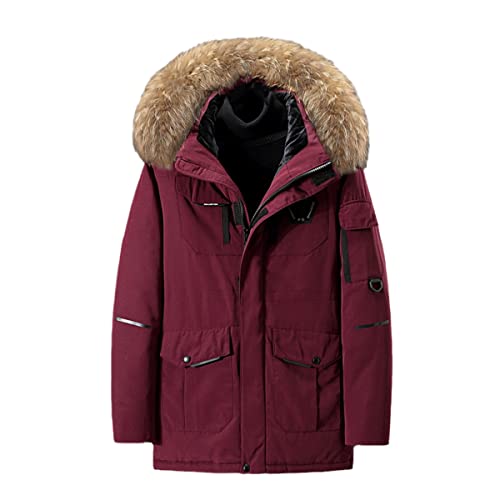 Veste duvet de canard blanc homme chaude à capuche pour ski alpin