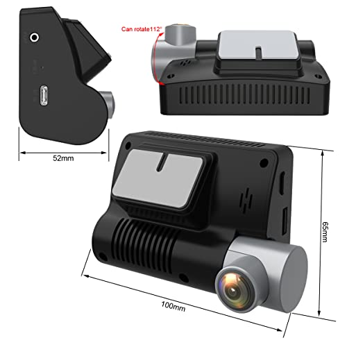 XRC TECH Câmera veicular panorâmica de 360 graus de 5 vias, câmeras dianteiras esquerda direita inte