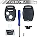 Key Fob Shell Case Fit for Honda CR-V Odyssey Accord Crosstour Civic CR-Z Fit Keyless Entry Remote Key Housing Replacement with Screwdriver (2+1Button 1pcs)