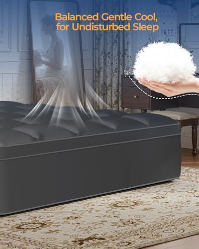 Image of Queen Mattress Topper, Extra Thick Mattress Pad Cover for Deep Sleep,3D+7D Snow Down Alternative Fill Overfilled Plush Pillow Top Mattress with 8-23 Inch Deep Pocket-Grey
