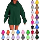 Womens Oversized Hoodies Cute Sweatshirts Fleece Hooded Pullover Tops Sweaters Casual Comfy Fall Fashion Outfits Clothes sudaderas para mujer B-green