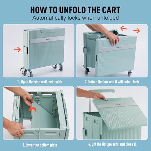 Carrito de la compra plegable con tapa para camping y mercado 8