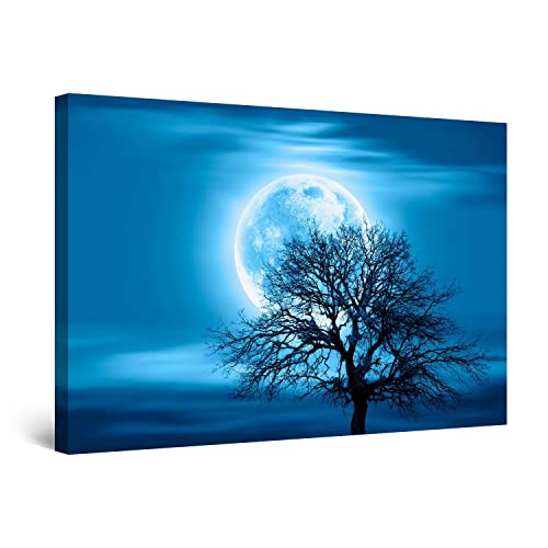 Startonight キャンバス ウォール アート 装飾 - 青い空と木 - 寝室用プリント 60 x 90 CM