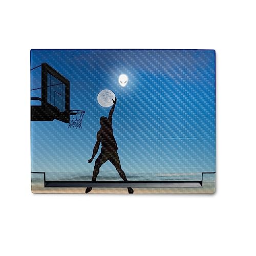 Image of MightySkins Carbon Fiber Skin Compatible with Alienware M18 R1 (2023) Full Wrap Kit - Moon Dunk | Protective, Durable Textured Carbon Fiber Finish | Easy to Apply & Change Styles | Made in The USA