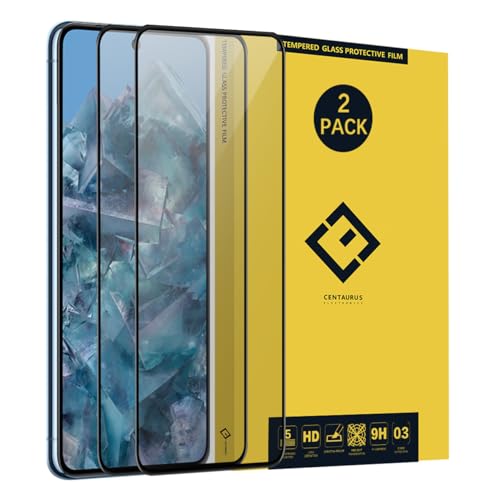 Verre trempé pour Google Pixel 8 couverture complète lot de 2 protections d'écran noires