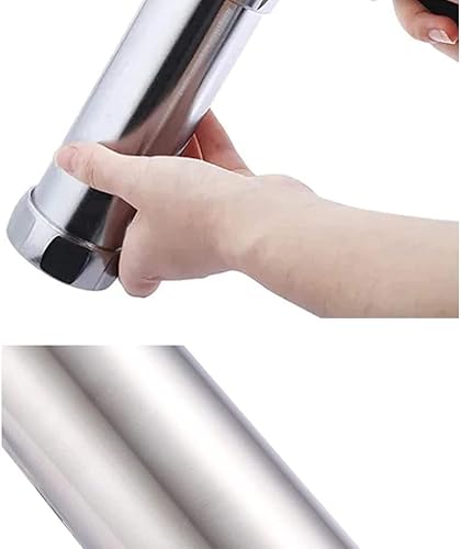 Miniatura 5 de Máquina de prensa de galletas de acero inoxidable, con 20 discos de plantilla decorativos y 4 puntas de glaseado, pistola de prensa de galletas de