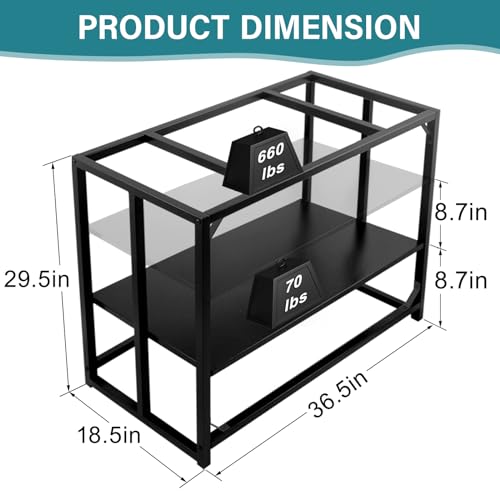 Fumingpal 40 Gallon Aquarium Stand - Adjustable Fish Tank Stand, Heavy Duty Metal Reptile Tank Stand for Accessories Storage, Turtle Breeder Tank Rack, 36.5" x 18.5" x 29.5" - Image 3