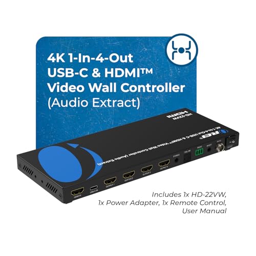 OREI 4K Video Wall Controller for Multi-Screen Display with HDMI and USB-C Inputs, 4K@60Hz Input and 1080p Output, 180° Rotation, RS-232 Control and Optical Audio Output by OREI - Image 6