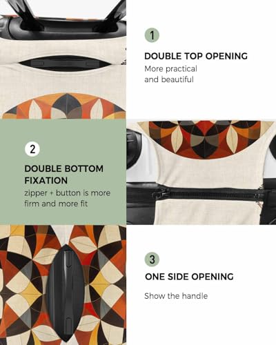 Travel Luggage Cover Spandex Elastic Suitcase Cover for Luggage, Scratch Proof Luggage Cover Protector for Trunk Case 19-21 Inch Luggage, Abstract Circles Flower2