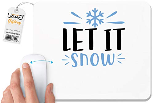 UDNAG White Mousepad 'Snow | let snoww' for Computer / PC / Laptop [230 x 200 x 5mm]