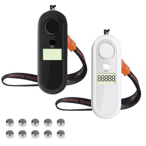 Shackcom 2pcs Podomètre Alarme personnelle 125dB...