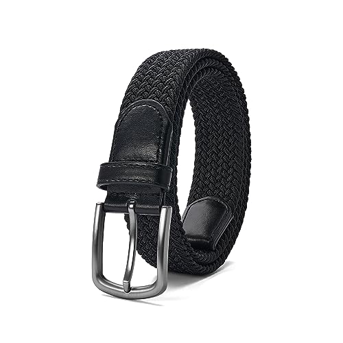 Mens Belt,Elastic Belt Stretch,Braided Woven Casual Belt 1 3/8