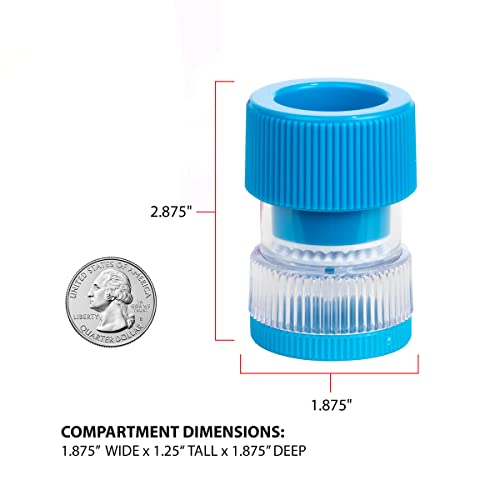 Image of Ezy Dose Pill Crusher, Storage Compartment, Removable Drinking Cup, Blue | Crushes Pills, Vitamins, and Tablets, Portable Design, Designed for Travel, BPA Free