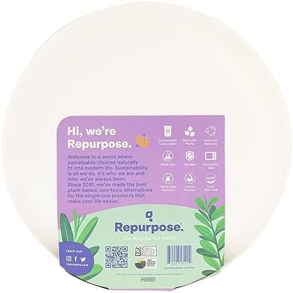 Repurpose, Plates Compostable Bagasse 9 Inch, 44 Count image 5