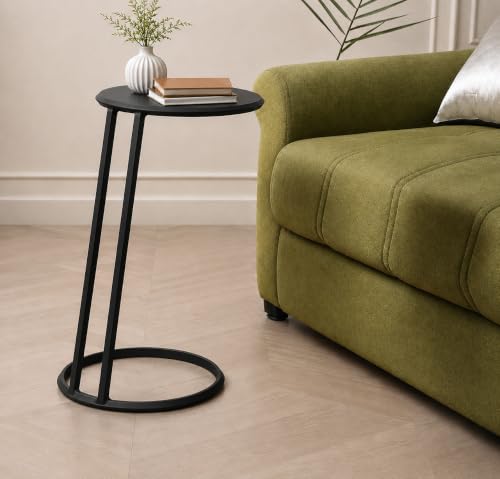 Image of Decor de Maison Brings Handcrafted Slanted Nesting Tables Large in Metal | Bed Side & Sofa Side Tables | End Table for Living Room, Bedroom, Office, Home Decor, Coffee Table (Black, Large)