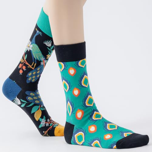 Image of 2 Pairs Cartoon Animal Crew Socks Fun Cotton Mid Calf Socks for Women