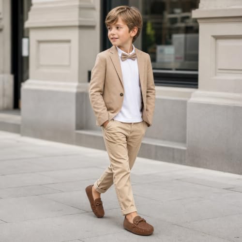 Image of Miamooi Toddler Boys Girls Wedding Dress Shoes Little Kid Slip On Loafers School Uniform Moccasins Walking Shoe
