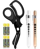 MEUUT 3 Pack Medical Scissors and Penlights for Nurses Medical Supplies with Two Medical Pen lights