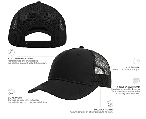 Casquette de camionneur en coton noir The End is Boring avec filet et visière incurvée
