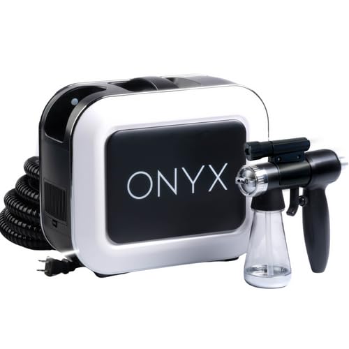 Naked Sun Onyx Spray Tanning Machine with Professional Tanning Gun with Light Kit and Honey Glow Tanning Solution and Brown Tent Bundle (5 Items)
