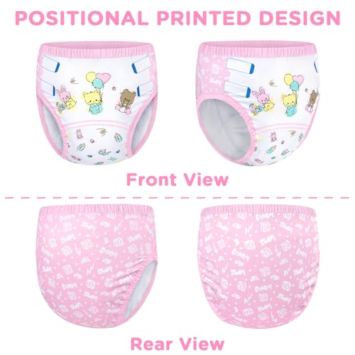 Image of LittleForBig Soft Silky Underwear Comfortable Washable Reusable Waterproof Adult Training Pants - Baby Cuties S