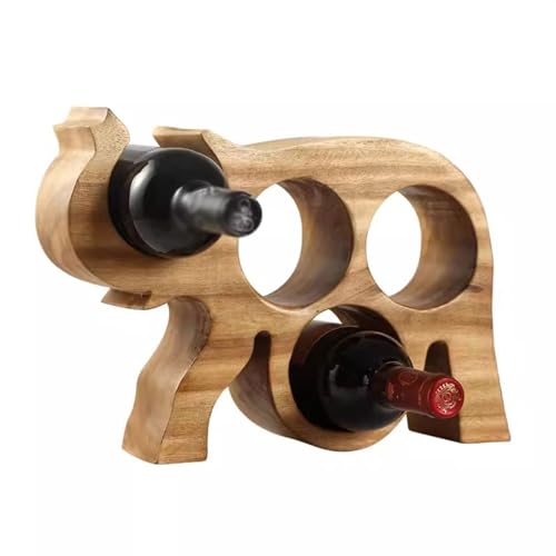 Soporte para botellas de vino de madera maciza miniatura 1