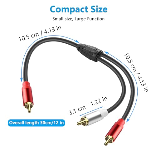 JSADZKJ RCA Y Splitter Cable RCA to 2RCA Stereo Audio Subwoofer Cable Male to Male Splitter Audio Cord for Amplifier Speaker Sound TV A udio Connection Cable 24K Gold Plated by JSADZKJ - Used condition - Image 7