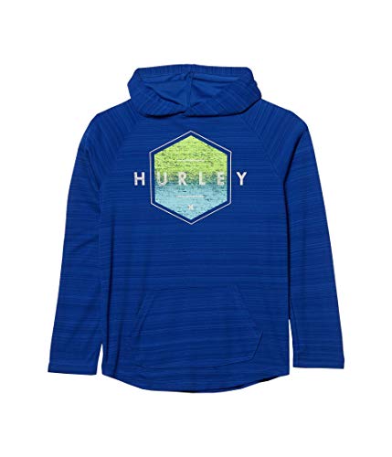 Hurley Kids Boy's Dri-FIT Long Sleeve Hooded Top (Big Kids) Hyper Royal Heather MD (10/12 Big Kids)