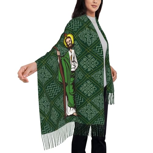 San Judas Tadeo Blanket Scarf Green Mexican Shawl
