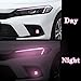 TOMALL 3 Pair Headlight Fog Light Rearview Mirror Light Vinyl Films Smoke Tint Compatible with Honda 11th Gen Civic 2022-2025+ Light Transmission Tint Wrap Exterior Sticker Decorations Trim (Pink)