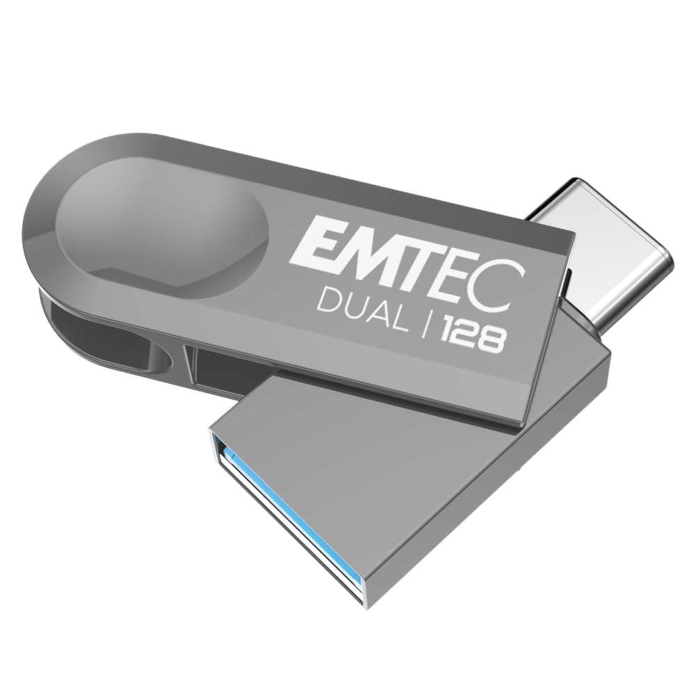 EMTEC D280 Dual USB Flash Drive with USB-A and USB-C connectors