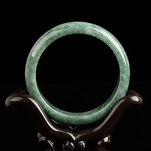 YQJY Green Jade Bracelet,Jade Bracelet for Women, Natural Emerald Bracelet Light Green Jade Bracelet Natural Jade Green Floating Flower Jade Bracelet,59mm