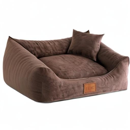 Leo4dog. Sofa Sun. 6 Größen, 4 Farben. Hundebett, Hundekissen, Hundesofa,Hundekorb. (80x60, Braun)