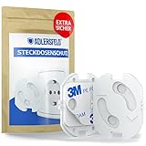 Adlersfeld® - Steckdosen Kindersicherung Extra Sicher - [30 Stück] - Steckdosenschutz zum Kleben - Kindersicherung für Steckdose - Steckdosensicherung für Babys und Kinder