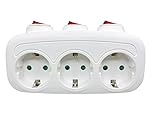 ZOBMIO 3-Fach Steckdosenleiste mit einzeln Schalter, 16A/250V 3680W Steckdosenadapter mit...