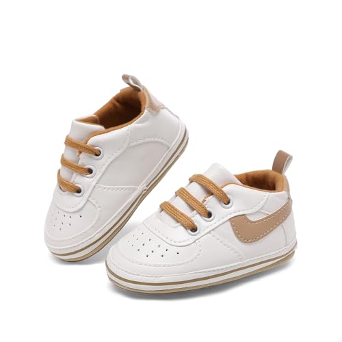 Image of Clowora Unsex Baby Shoes Boys Girls Infant Sneakers Non-Slip Soft Rubber Sole Toddler Crib First Walker Lightweight Shoes