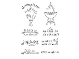 grillfleisch stempel Stempel Clear von EFCO, Grillmeister, A7 / 74 x 105 mm, 8 - teilig, transparent