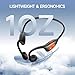 Open Ear Headphones,Bone Conduction Earphones Bluetooth 6.1 Wireless Air Conduction Headphones Sport Earbuds,IPX6 Waterproof,Clear Call,Lightweight Earphones for Running Cycling Workouts(Black)