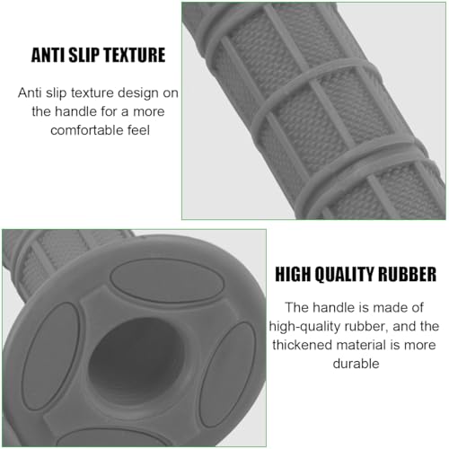 Image of BELOMI Motorcycle Hand Grips, 2PCS 7 /8 inch 22mm 24mm Non-Slip Soft Rubber Handlebars, Comfortable Motorbikes Handle Replacement Protection Accessories, Universal for Dirt Bike, Off Road, ATV(Gray)