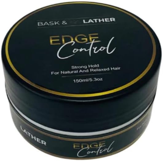 Strong Hold Edge Control Gel with Castor Oil, Non-Greasy, Non-Flaking, No White Cast, Long Lasting, Supports Hair Growth, Natural Formula, For All Hair Types, 5.3 Fl Oz