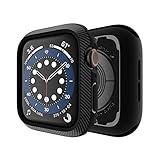 Techump Slim Carbon Fiber Pattern Design Matte Finish TPU Case Impactio Compatible with Apple Watch