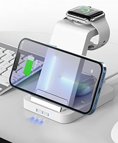 3 in 1 Wireless Charger, 15W Fast Wireless Charging Station for iPhone 14/13/12/Pro/SE/X/XR/XS/8 Plus Samsung Galaxy S21 S20 Qi Phone, Apple Watch Series 8/7/6/SE/5/4/3/2, Airpods Pro 2