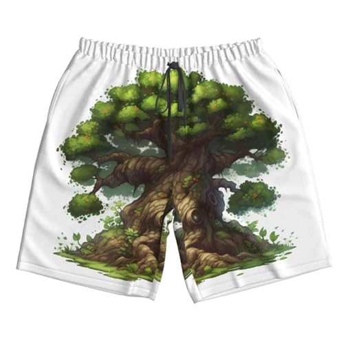 Men's Swim Trunks Cartoon Tree Quick Dry Board Shorts Mens Bathing Suit Beach Swimwear with Pockets 6