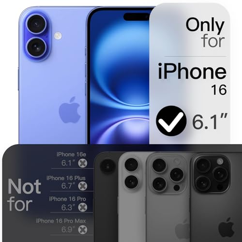 JETech iPhone 16 6.1インチ用360度回転リングケース カメラコントロールボタン搭載 MagSafe対応 薄型耐衝撃 スタンド&リングホルダー付き スマホカバー (ウルトラマリン)