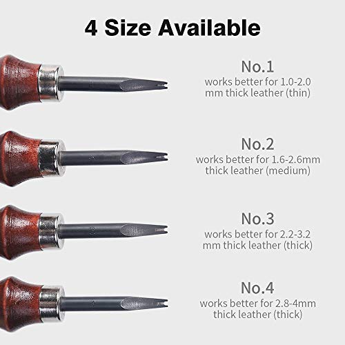 Wuta Leather Edge Beveler,High Carbon Steel Edge Skiving,Leather Wood Handle Leather Tools,Leather Craft Keen Edge Cutting Tool For Beveling,Size 1,0.8Mm #TOP2