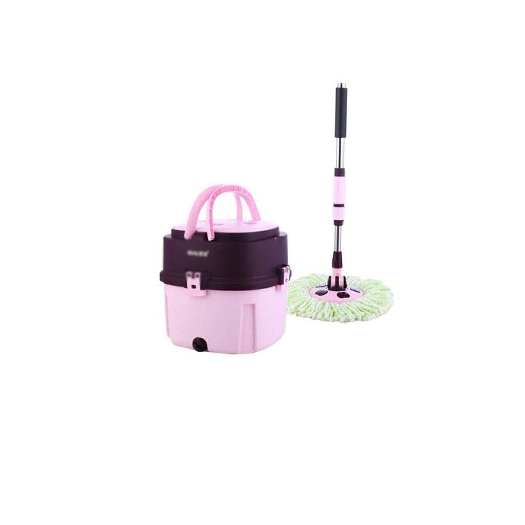 Mopa rotatoria， Trapeador giratorio automático de 360° con cubos apilables y dos cabezales de microfibra. Lavable a máquina, fácil de manejar y guardar.