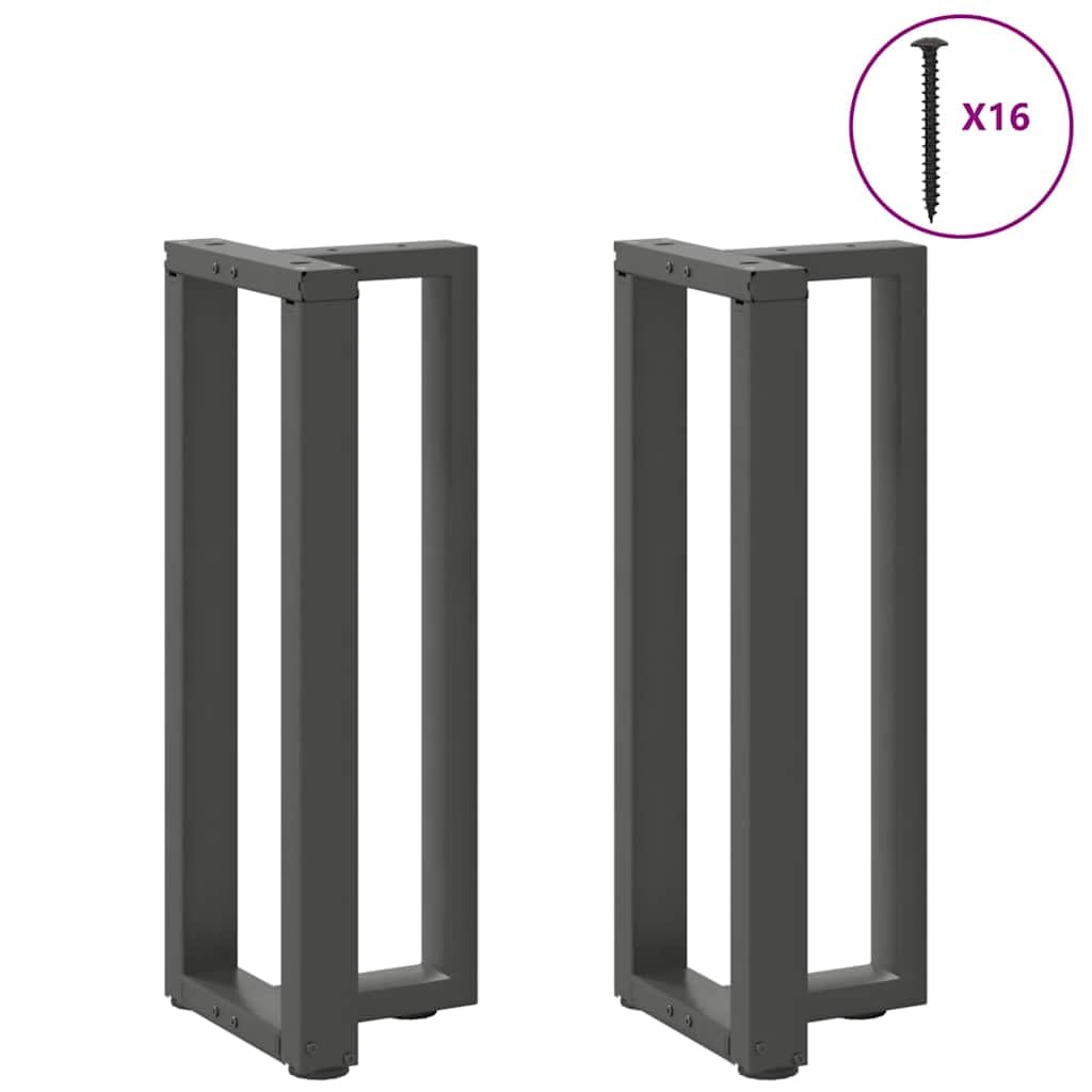 Nogi do stołu konsolowego w kształcie litery T ze stali malowanej proszkowo, 2 sztuki antracytowe, 38 x 25 x (72-73) cm z regulowanymi nóżkami poziomującymi, stabilne nogi meblowe do konsoli