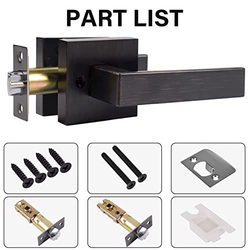 Hall/Closet Door Lock With Heavy Duty Door Lever Made From Zinc Alloy And Brushed Bronze Finished For Passage Doore ,Golingda3503-Orb-Ps-6P #TOP6